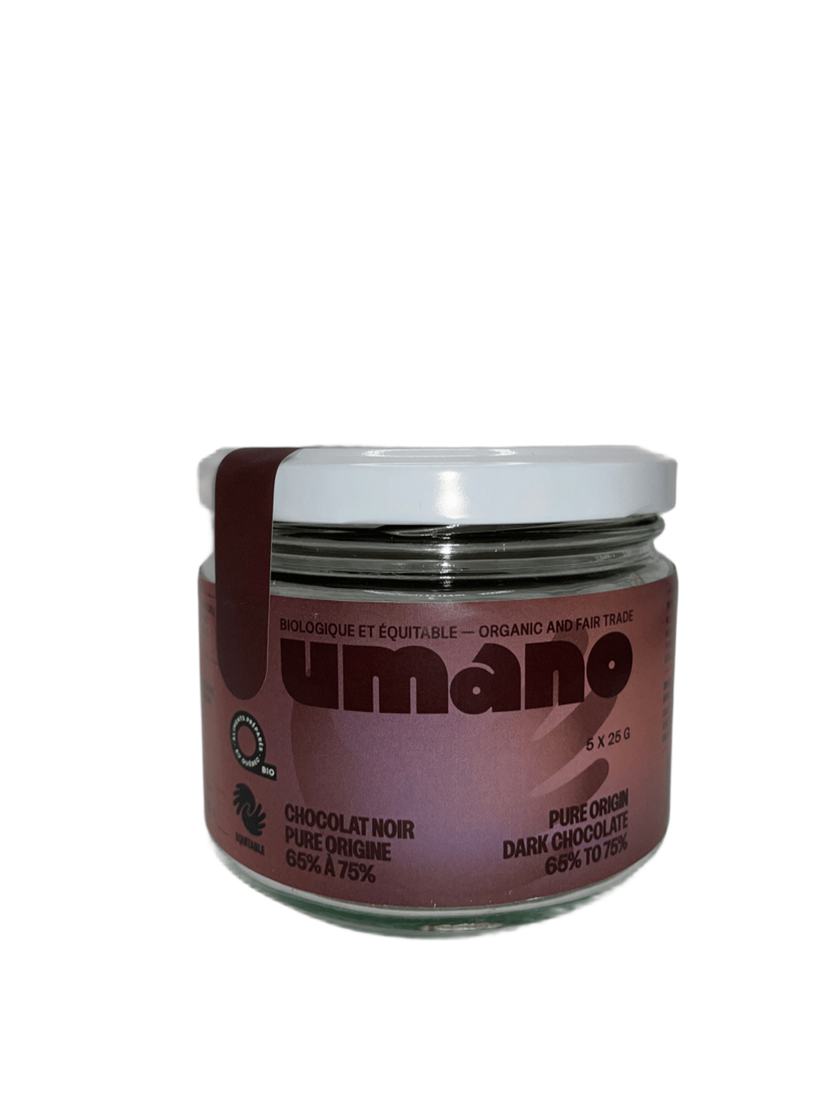Chocolat noir - Pure Origine 65 % à 75 %  pot 125g - biologique / équitable