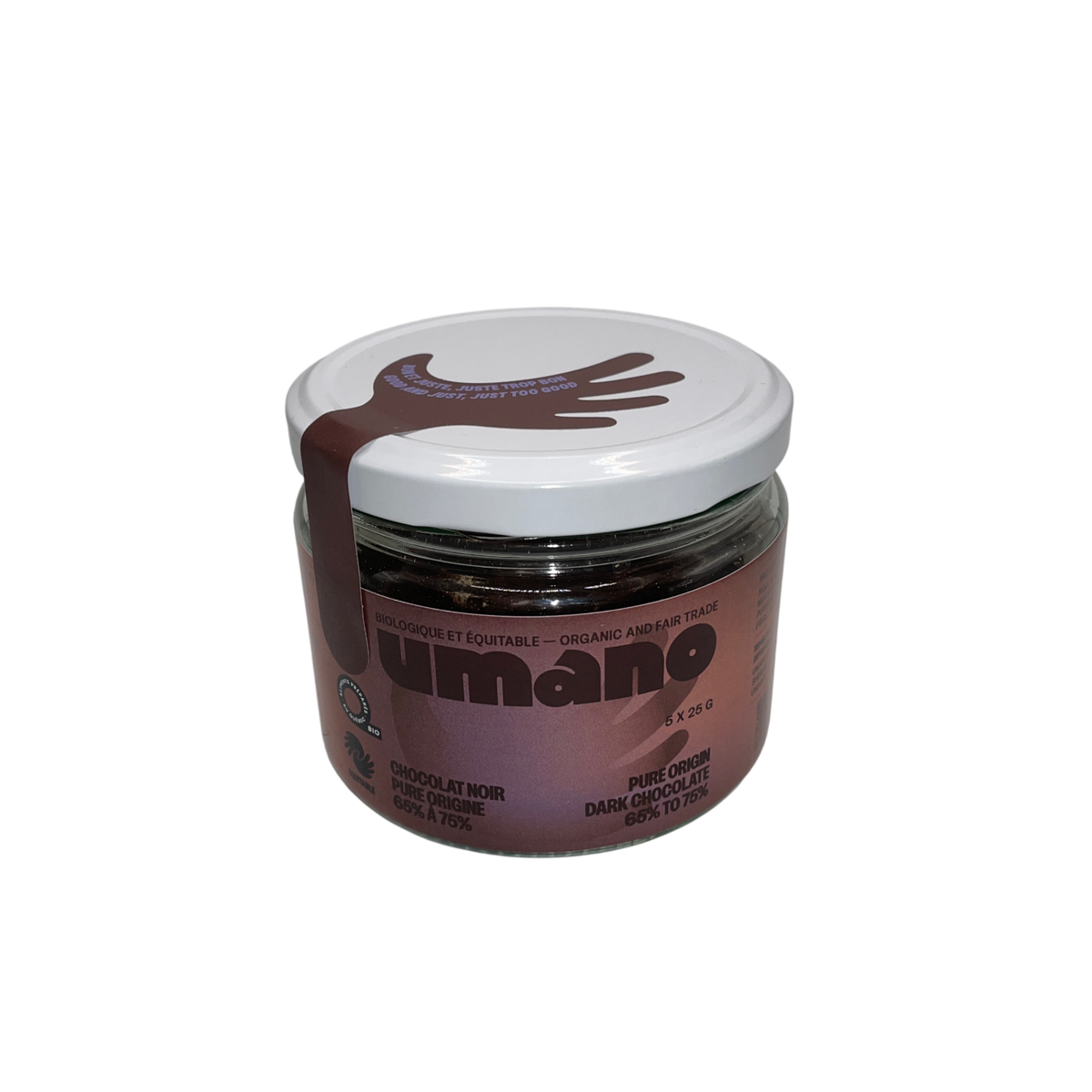 Chocolat noir - Pure Origine 65 % à 75 %  pot 125g - biologique / équitable