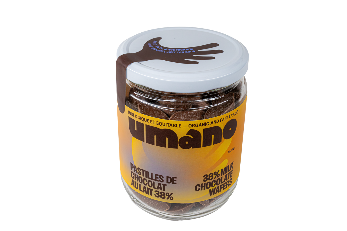 Pastilles de chocolat au lait en pot