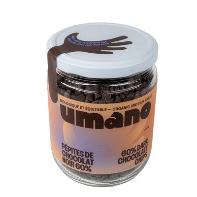 Pépites de chocolat noir en pot